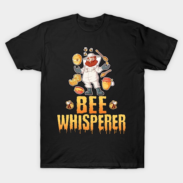 Beekeeper Gift Men Funny Beekeeping Bee Whisperer T-Shirt by Humbas Fun Shirts